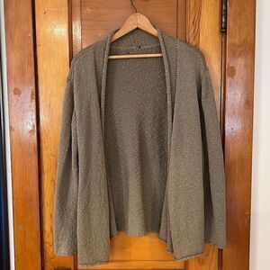 Beige Tan Knit Open Front Cardigan Medium